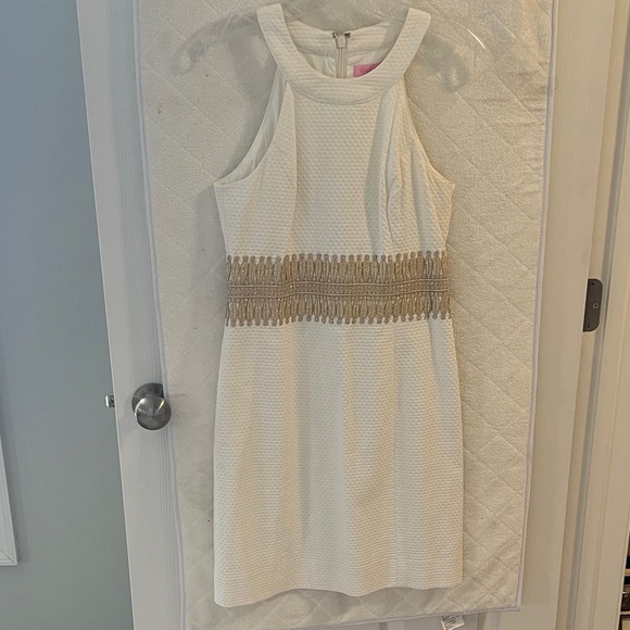 Lilly Pulitzer Dresses & Skirts - Lilly Pulitzer White and Gold Dress